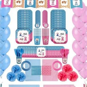 Brand New
Gender reveal party supply premium party kit for 24 guest.